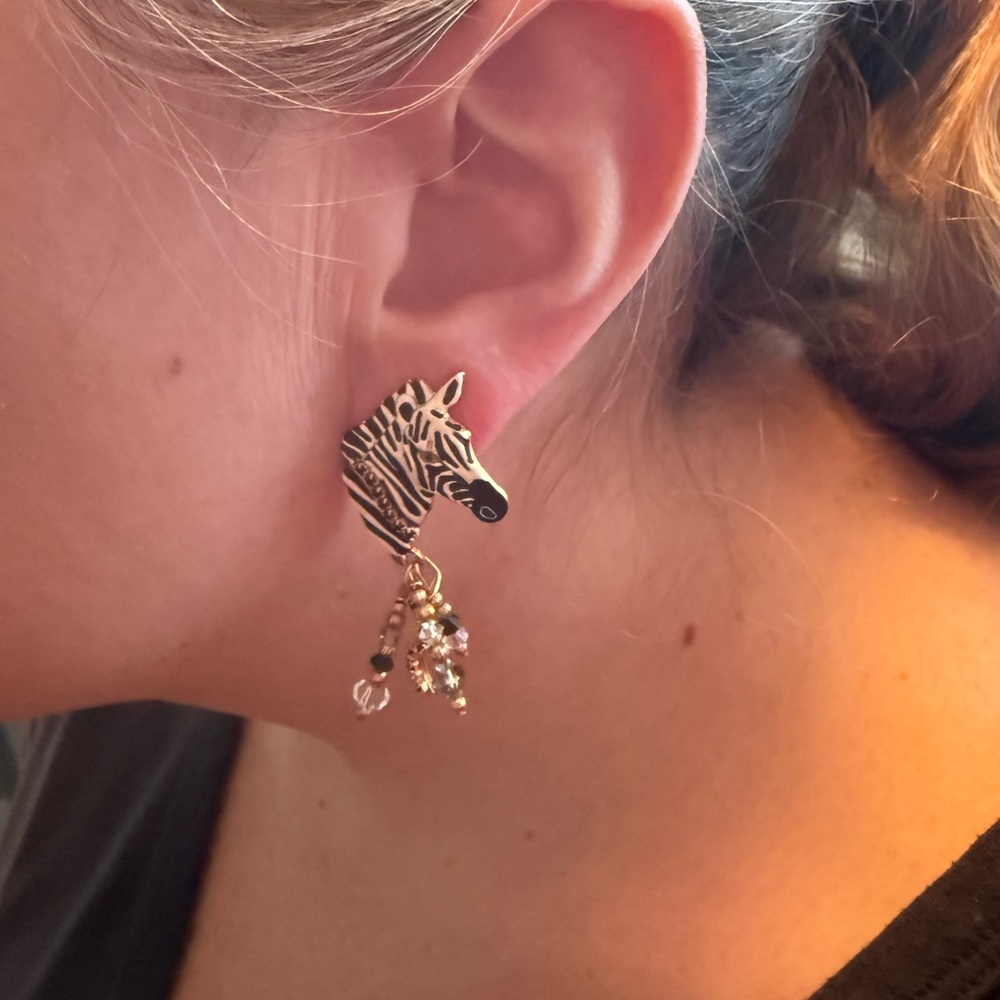 Rare!! Lunch at the Ritz LATR
Elegant Zebra Earrings with Gold Accents